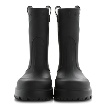 CHRISTIAN DIOR Rubber Oblique Garden Rain Boots 39 Black