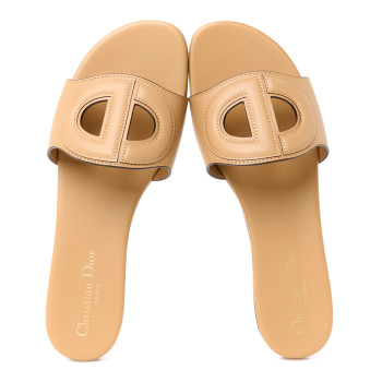 CHRISTIAN DIOR Calfskin D-Club Mule Sandal 40 Natural