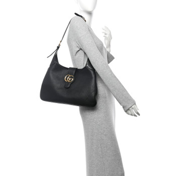 GUCCI Goatskin Medium Aphrodite Shoulder Bag Black