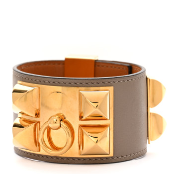 HERMES Swift Collier De Chien CDC Bracelet T2 Gris Asphalte