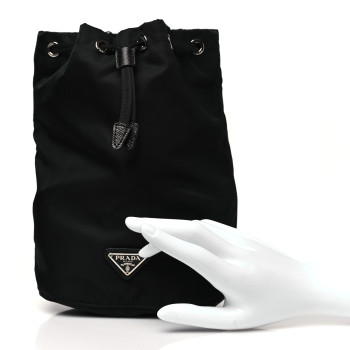 PRADA Nylon Vela Drawstring Pouch Black