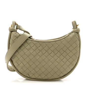 BOTTEGA VENETA Nappa Intrecciato Small Gemelli Multipocket Bag Travertine Muse