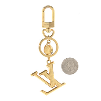 LOUIS VUITTON LV Facettes Bag Charm Key Holder Gold