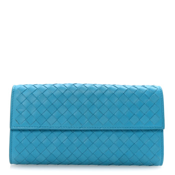BOTTEGA VENETA Nappa Intrecciato Continental Flap Wallet Blueprint