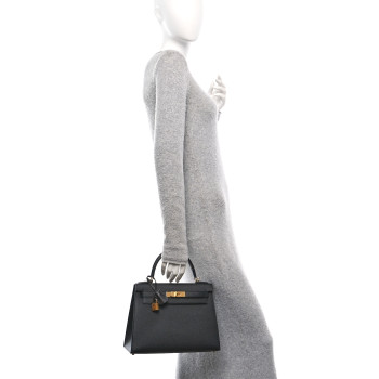 HERMES Epsom Kelly Sellier 28 Black