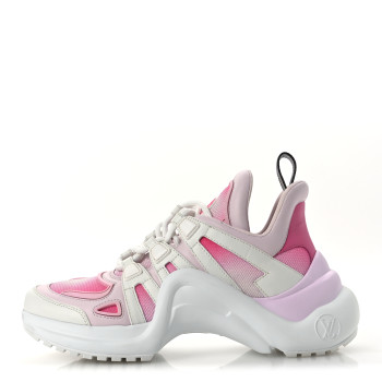 LOUIS VUITTON Calfskin Technical Nylon LV Archlight Sneaker 37 Rose Clair