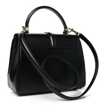 CELINE Satinated Calfskin Small 16 Top Handle Bag Black