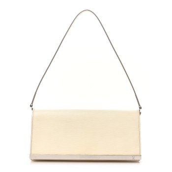 LOUIS VUITTON Epi Sevigne Clutch Ivory