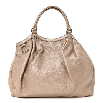 GUCCI Metallic Cellarius Calfskin Large Sukey Tote Winter Rose