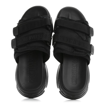 CHRISTIAN DIOR Technical Fabric Camouflage D-Wander Slide Sandals 40 Black