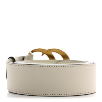 GUCCI Calfskin Double G 40mm Belt 115 46 Mystic White