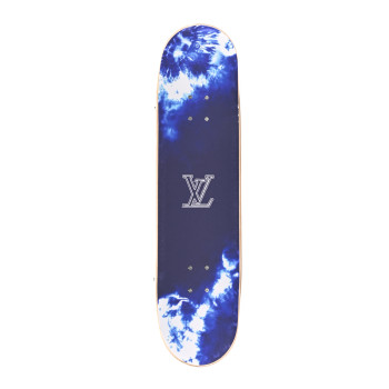 LOUIS VUITTON Monogram Bandana Maple Wood Skateboard Blue