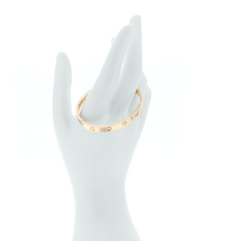 CARTIER 18K Yellow Gold 4 Diamond LOVE Bracelet 16