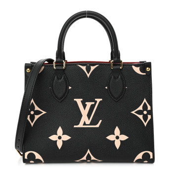 LOUIS VUITTON Empreinte Monogram Giant Onthego PM Black Beige