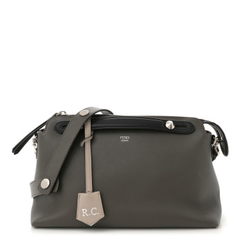 FENDI Vitello Dolce 4 Color Medium By The Way Boston Bag Carbone Grigio Polvere Multicolor