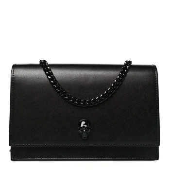 ALEXANDER MCQUEEN Calfskin Skull Small Crossbody Bag Black