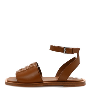 GIVENCHY Lambskin 4G Liquid Flat Sandals 37.5 Soft Tan