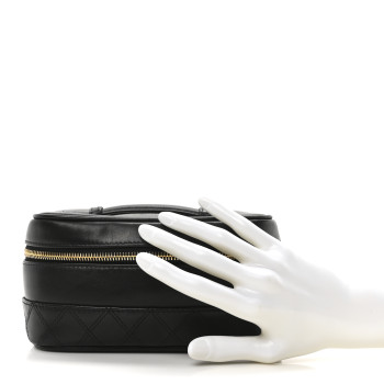 CHANEL Lambskin Vanity Cosmetic Case Black