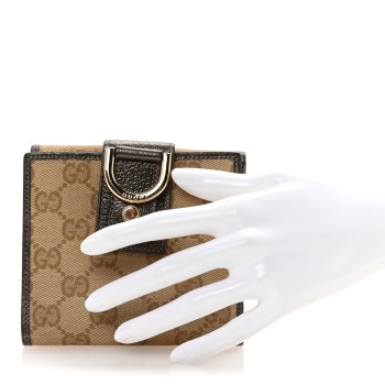 GUCCI Monogram Abbey Compact Wallet Pewter