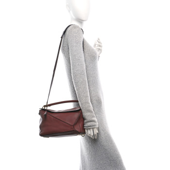 LOEWE Calfskin Medium Puzzle Bag Brown