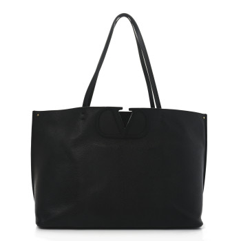 VALENTINO GARAVANI Calfskin Large Vlogo Fillme Tote Black