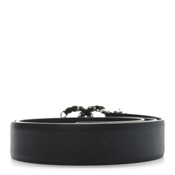 CHANEL Calfskin CC Chain Belt 85 34 Black