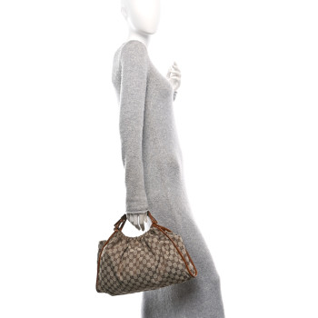 GUCCI Monogram Hobo Brown