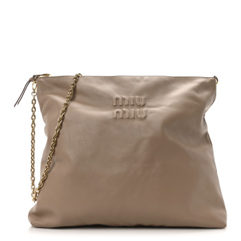 MIU MIU Soft Calf Softy Shoulder Bag Cammeo