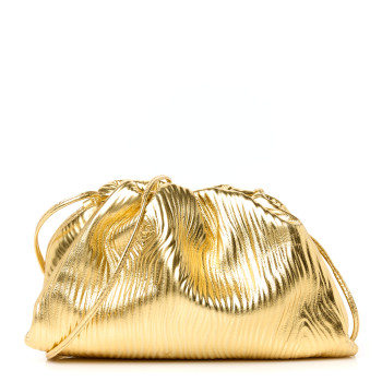 BOTTEGA VENETA Metallic Bark Calfskin The Mini Pouch Gold