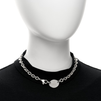 TIFFANY Sterling Silver Return to Tiffany Oval Tag Choker Necklace