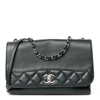 CHANEL Calfskin Small Tramezzo Flap Black