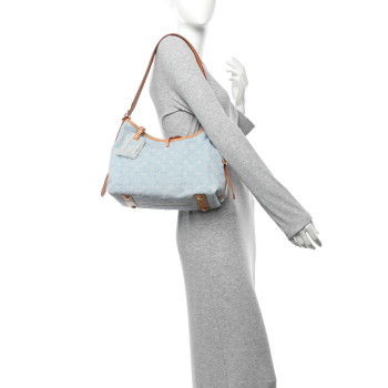 LOUIS VUITTON Monogram Denim CarryAll PM Sky Blue