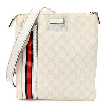 GUCCI GG Plus Web Messenger Bag White