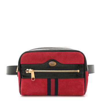 GUCCI Suede Small Ophidia Belt Bag 95 38 Hibiscus Red