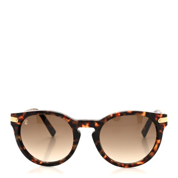 LOUIS VUITTON Acetate Round Sunglasses Z0837W Tortoise