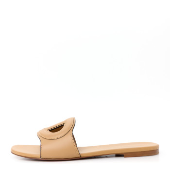 CHRISTIAN DIOR Calfskin D-Club Mule Sandal 40 Natural