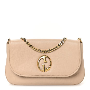 GUCCI Calfskin Medium 1973 Chain Shoulder Bag Camelia