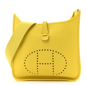 HERMES Taurillon Clemence Evelyne III PM Lime