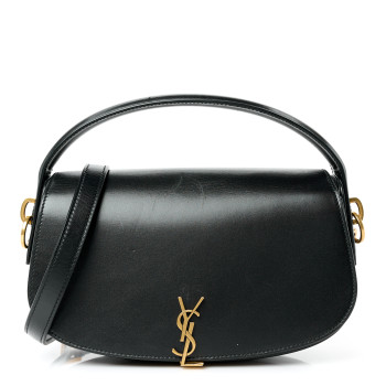 SAINT LAURENT Box Calfskin Voltaire Top Handle Crossbody Bag Black