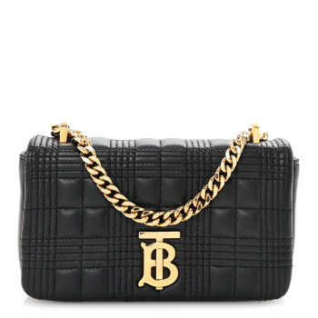 BURBERRY Lambskin Quilted Mini Lola Bag Black