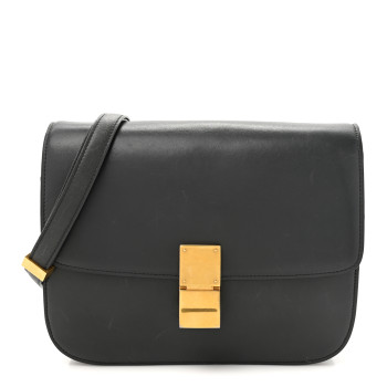 CELINE Box Calfskin Medium Classic Box Flap Bag Anthracite