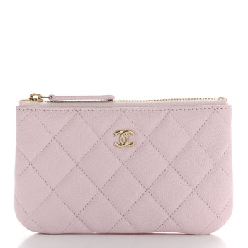 CHANEL Caviar Quilted Small Cosmetic Case Light Pink