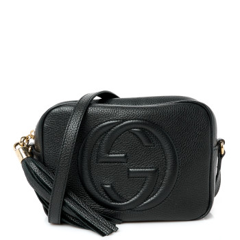 GUCCI Pebbled Calfskin Small Soho Disco Bag Black