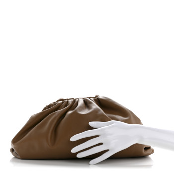 BOTTEGA VENETA Smooth Butter Calf The Pouch Oversized Clutch Cammello