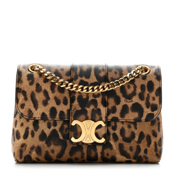 CELINE Canvas Leopard Teen Victoire Tan