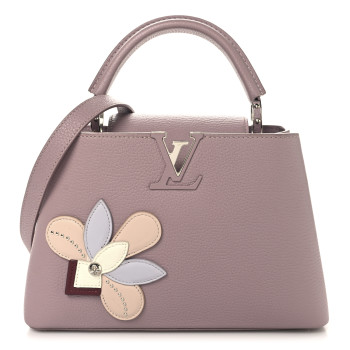 LOUIS VUITTON Taurillon Iris Blossom Capucines BB Light Purple