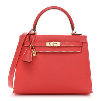 HERMES Epsom Candy Kelly Sellier 25 Rose Jaipur Gold