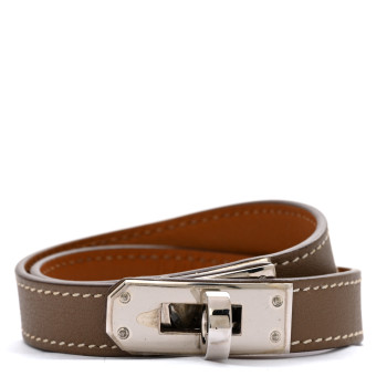 HERMES Swift Kelly Double Tour Bracelet M Etoupe