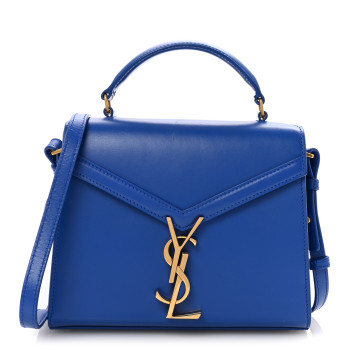 SAINT LAURENT Calfskin Mini Classic Monogram Cassandra Top Handle Bag Majorelle