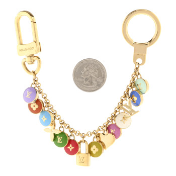 LOUIS VUITTON Metal Enamel Pastilles Key Chain Bag Charm Multicolor